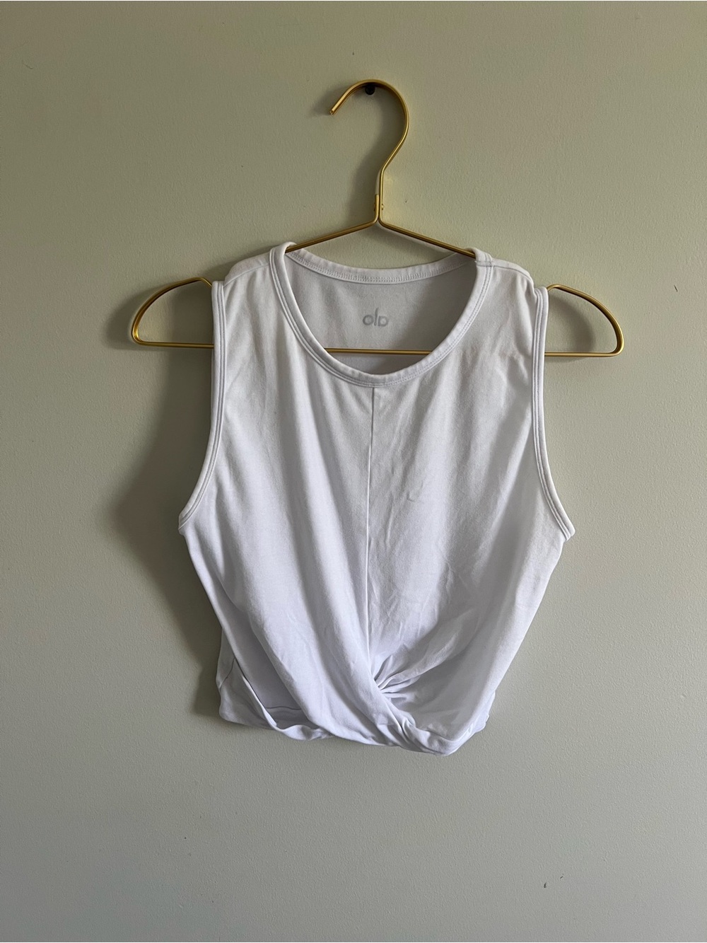 ALO Yoga White Twist-Front Tank Top